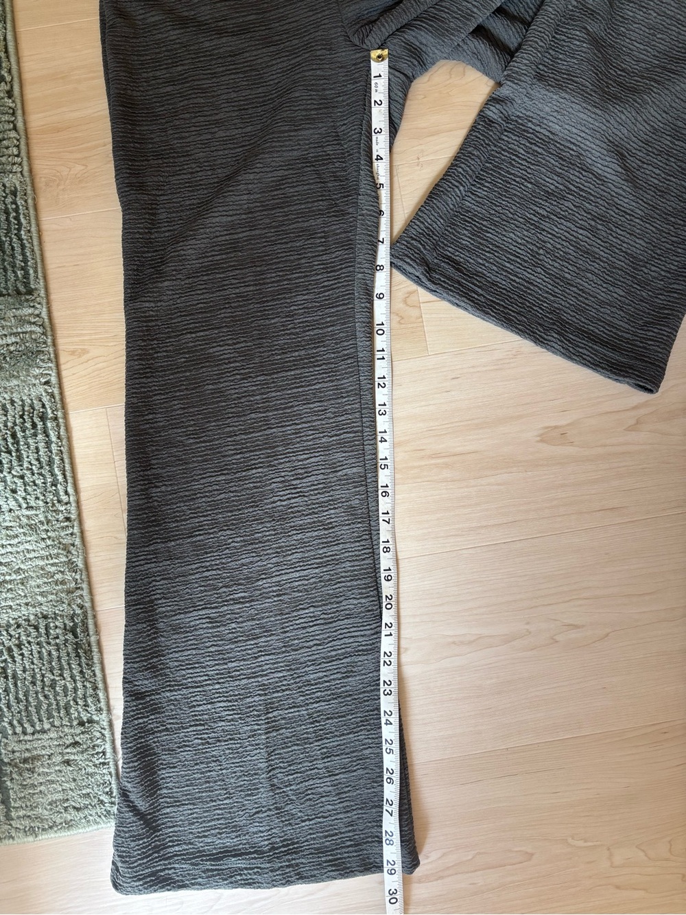 Gilli Olive Textured Knit Two-Piece Set - Scoop Neck Button Top & Flare Pants - Picture 8 of 17